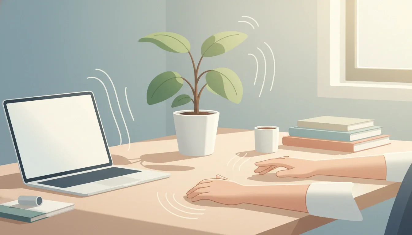 Quiet desk grounding illustration