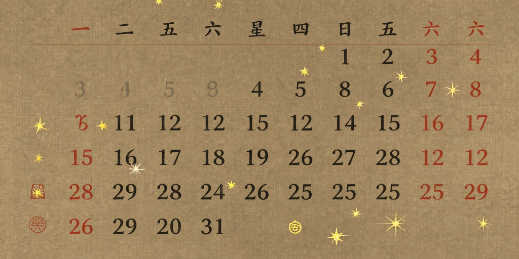 Auspicious dates illustration